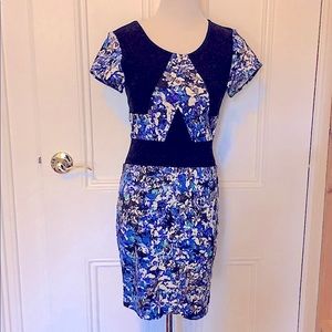 PARKER NY CREEKSIDE STRETCH SHORT SLEEVE DRESS S